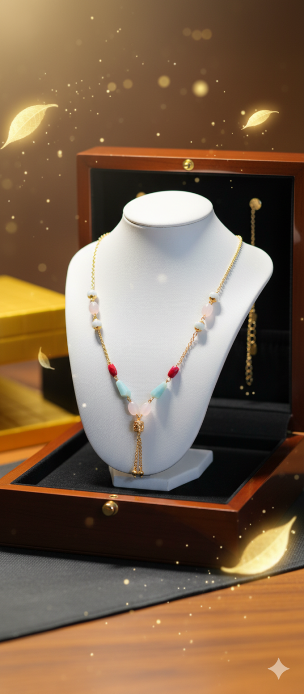 Premium Colourful Stone Gold Plated Mala