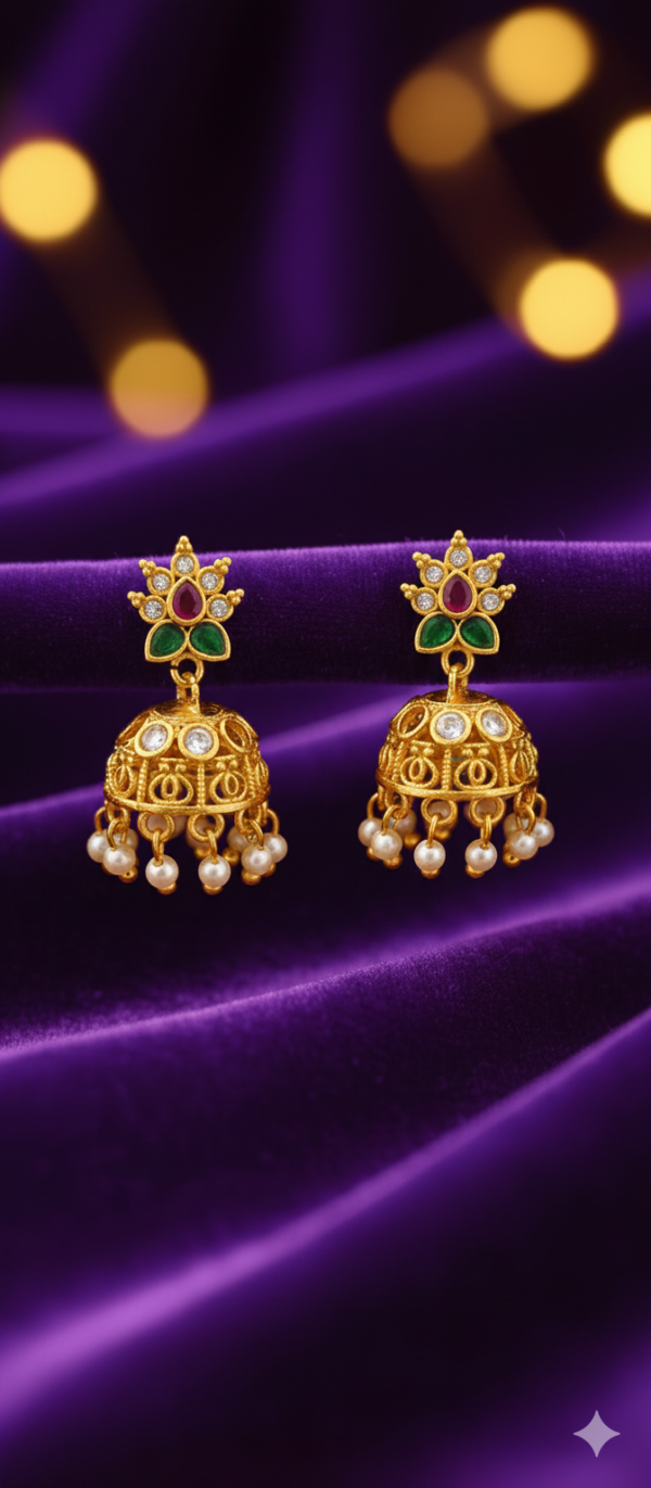Ad Gold Plated Jhumka