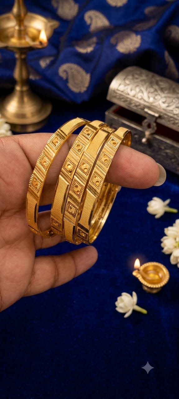 Gold Plated Stylish Bangle Set Premium Quality Set Of 4