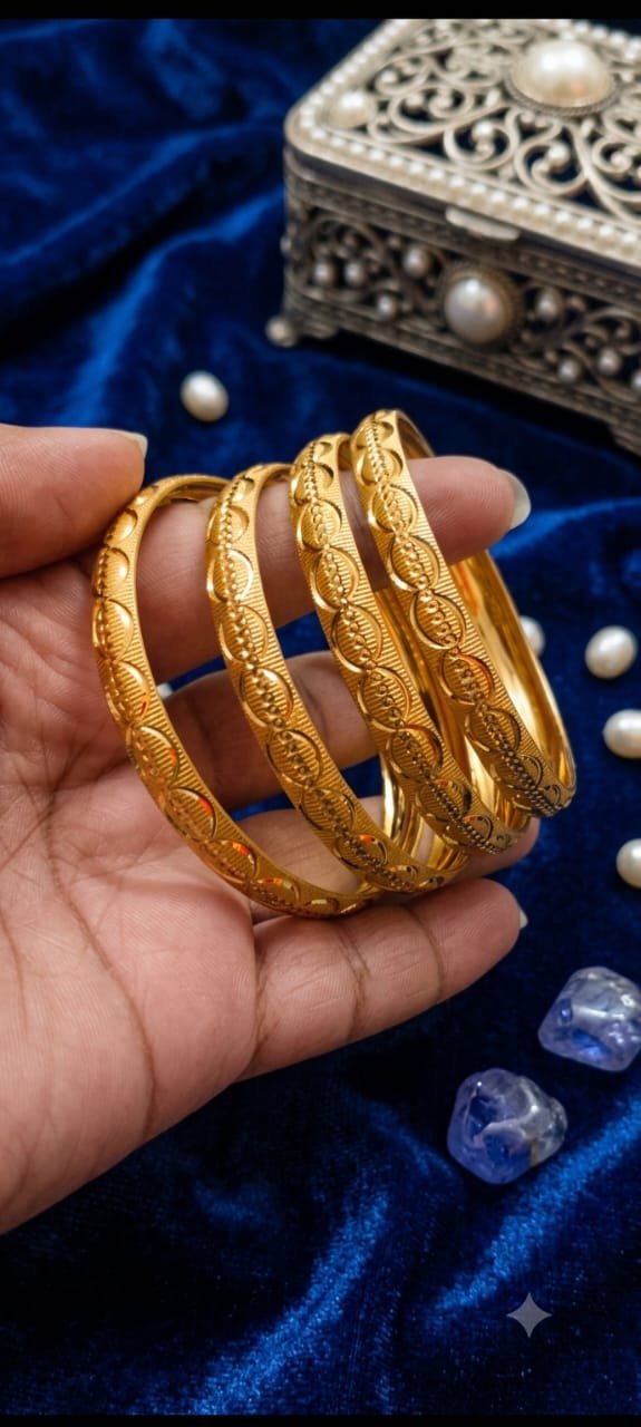 Gold Plated Stylish Bangle Set Premium Quality Set Of 4