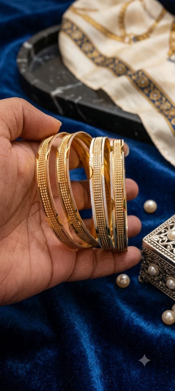 Gold Plated Stylish Bangle Set Premium Quality Set Of 4