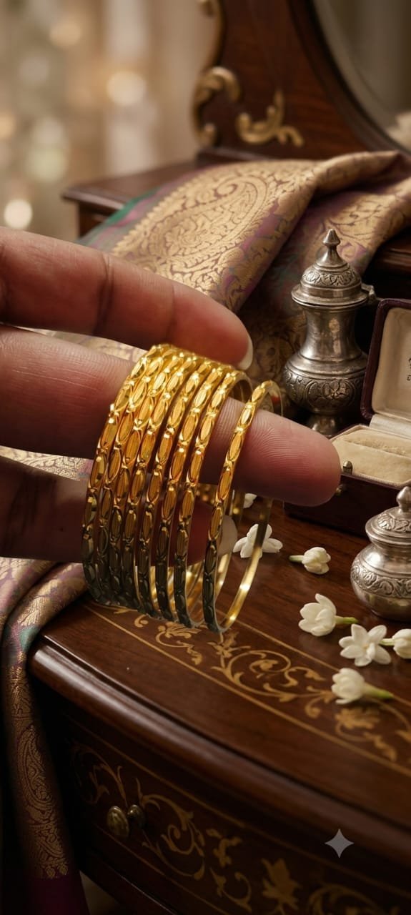 Gold Plated Stylish Bangle Set Premium Quality Set Of 8