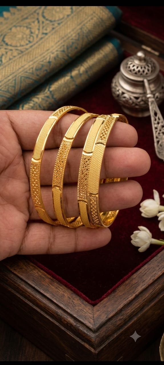 Gold Plated Stylish Bangle Set Premium Quality Set Of 4