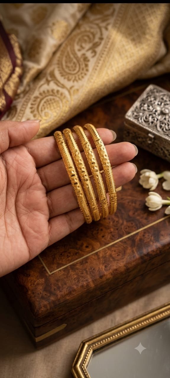 Gold Plated Stylish Bangle Set Premium Quality Set Of 4