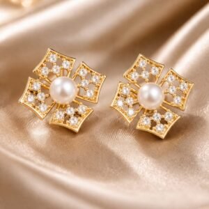 AD Diamond Rose Gold Earrings