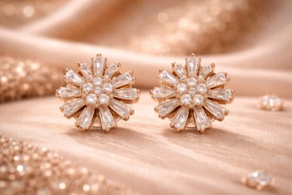 AD Diamond Rose Gold Earrings