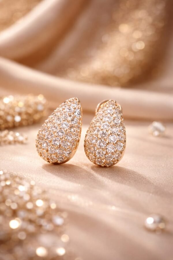 AD Diamond Rose Gold Earrings
