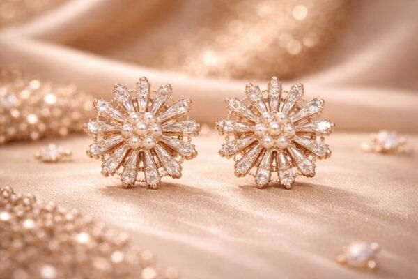AD Diamond Rose Gold Earrings