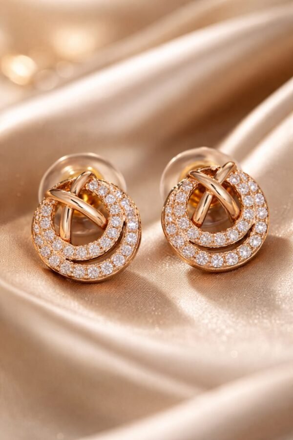 AD Diamond Rose Gold Earrings