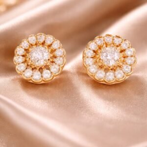 AD Diamond Rose Gold Earrings