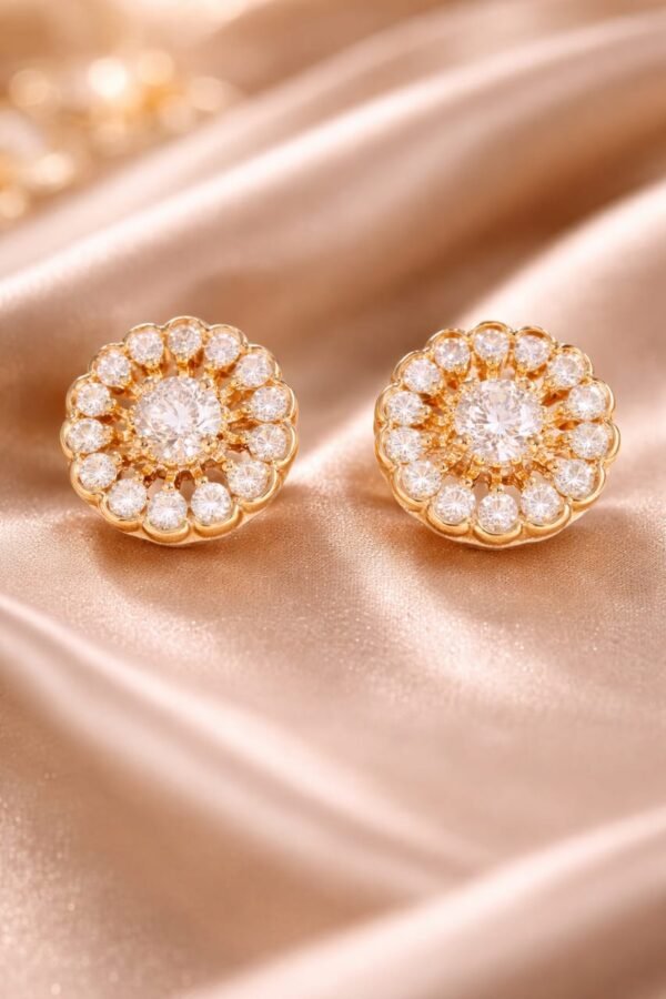 AD Diamond Rose Gold Earrings